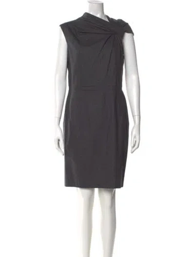 Pre-owned Brioni Wool Knee-length Dress In Gray