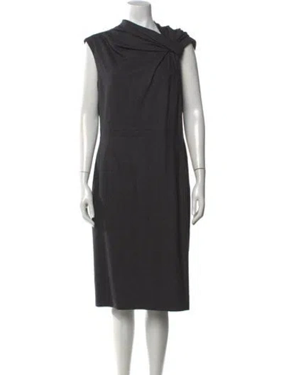 Pre-owned Brioni Wool Knee-length Dress In Gray