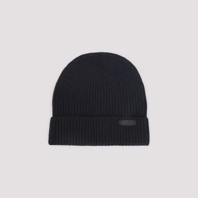 Brioni Wool Knitted Beanie In Black