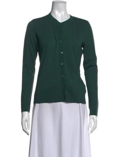 Pre-owned Brioni Wool Long Sleeve Button-up Top In Green