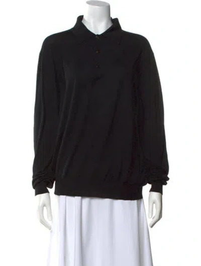 Pre-owned Brioni Wool Long Sleeve Sweatshirt In Black