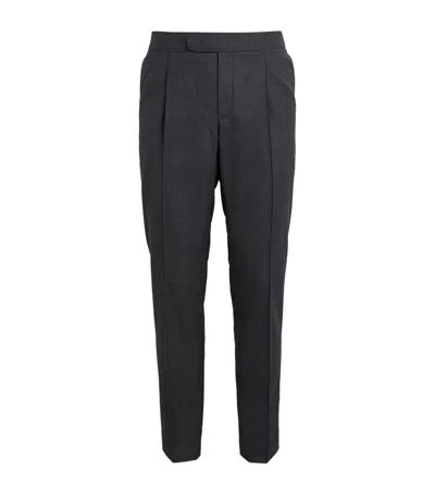 Brioni Wool Melbourne Slim Trousers In Multi