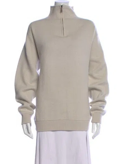 Pre-owned Brioni Wool Mock Neck Sweater In Neutral