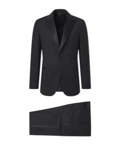 Brioni Wool, Mohair, And Silk Suit In Black