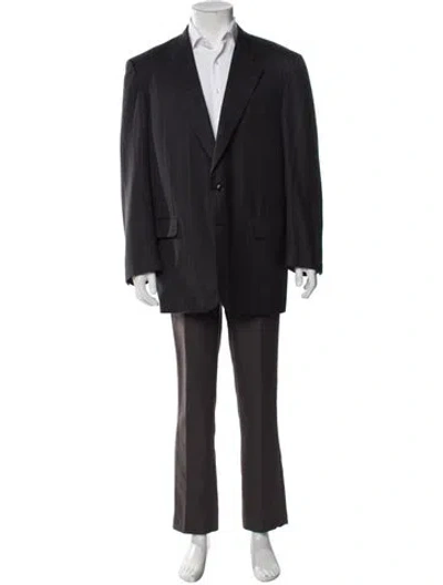 Pre-owned Brioni Wool Overcoat In Black