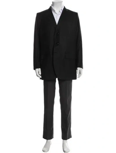 Pre-owned Brioni Wool Overcoat In Black