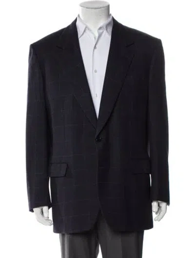 Pre-owned Brioni Wool Overcoat In Blue