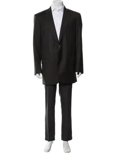 Pre-owned Brioni Wool Overcoat In Brown