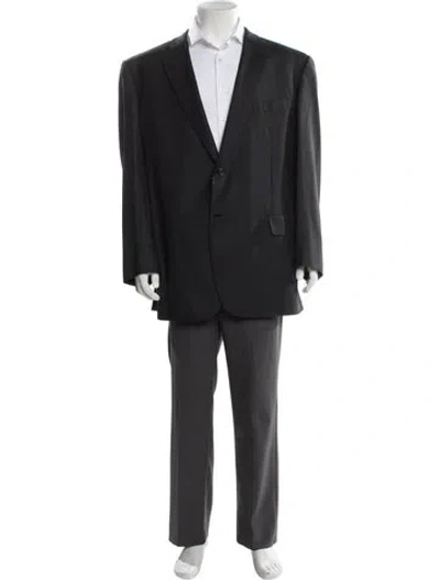Pre-owned Brioni Wool Overcoat In Gray