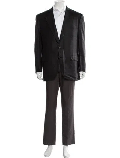 Pre-owned Brioni Wool Patterned Blazer In Grey