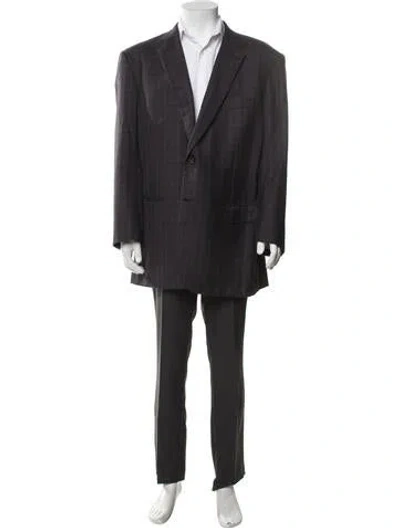 Pre-owned Brioni Wool Patterned Blazer In Grey