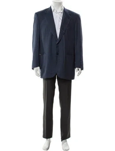 Pre-owned Brioni Wool Plaid Print Blazer In Multi