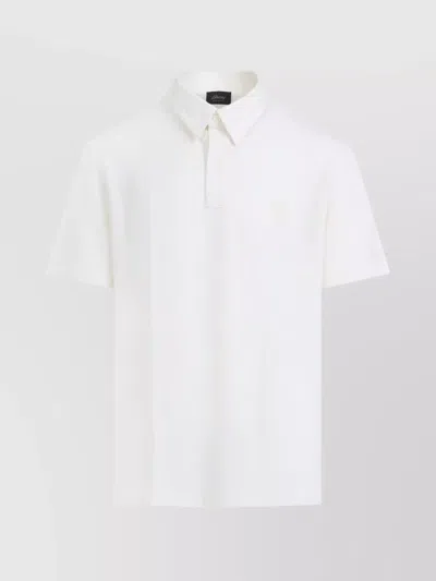 BRIONI WOOL POLO SHIRT WITH SHORT SLEEVES