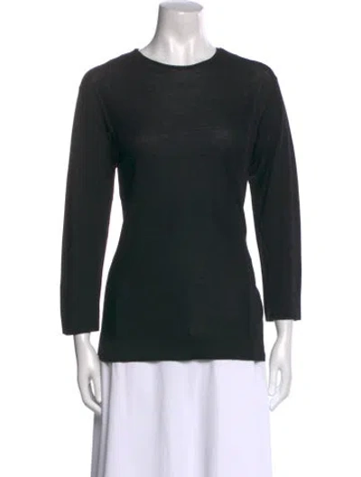Pre-owned Brioni Wool Scoop Neck Sweater In Black