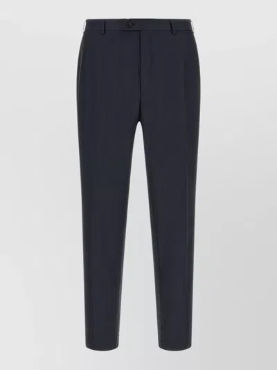 Brioni Wool Single Breasted Coat In Blue
