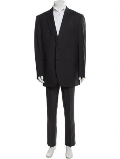 Pre-owned Brioni Wool Striped Blazer In Black