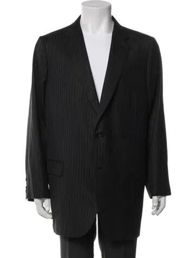 Pre-owned Brioni Wool Striped Blazer In Black