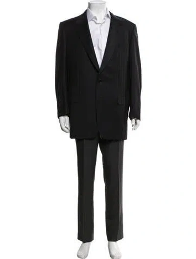 Pre-owned Brioni Wool Striped Blazer In Black