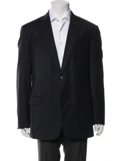 Pre-owned Brioni Wool Striped Blazer In Black