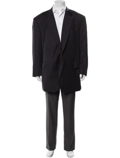 Pre-owned Brioni Wool Striped Blazer In Black