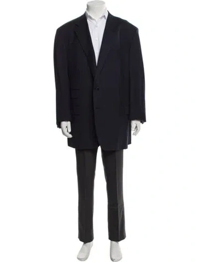 Pre-owned Brioni Wool Striped Blazer In Blue
