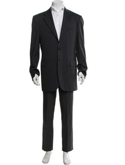 Pre-owned Brioni Wool Striped Blazer In Blue