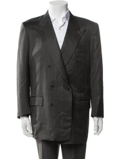 Pre-owned Brioni Wool Striped Blazer In Grey