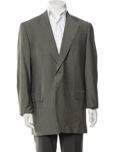 Pre-owned Brioni Wool Striped Blazer In Grey