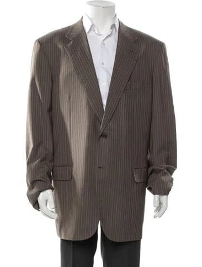 Pre-owned Brioni Wool Striped Blazer In Neutral