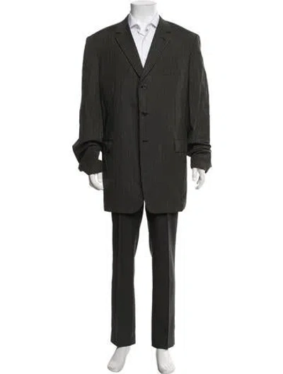 Pre-owned Brioni Wool Striped Jacket In Black