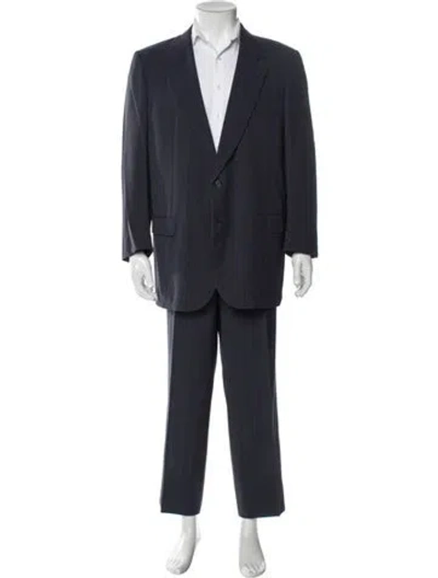 Pre-owned Brioni Wool Striped Two-piece Blazer In Blue
