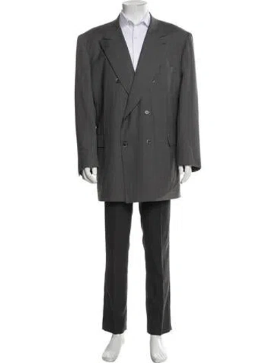 Pre-owned Brioni Wool Striped Two-piece Blazer In Grey