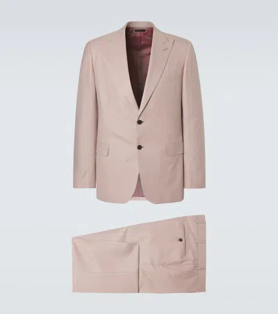 Brioni Wool Suit In Pink