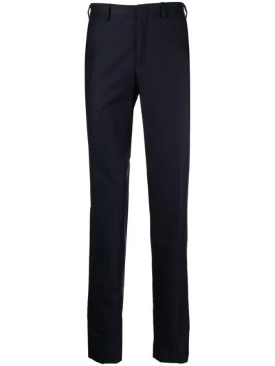 Brioni Wool Tailored Trousers In Blue