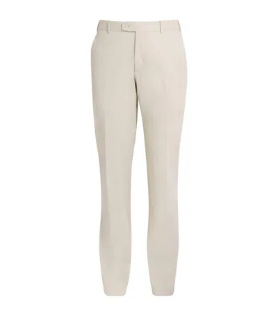 Brioni Wool Tailored Trousers In Neutral