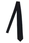Brioni Slim Textured Wool Tie With Pointed Tip In Blue