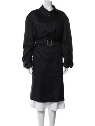 Pre-owned Brioni Wool Trench Coat In Gray