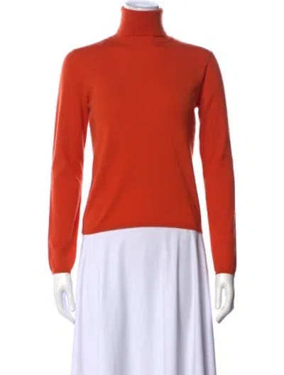Pre-owned Brioni Wool Turtleneck Sweater In Orange