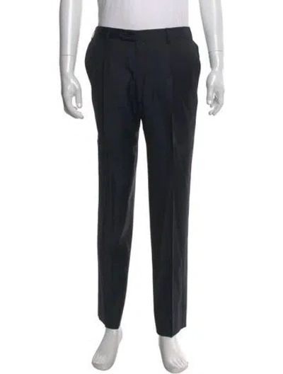 Pre-owned Brioni Wool Tuxedo Pants In Blue