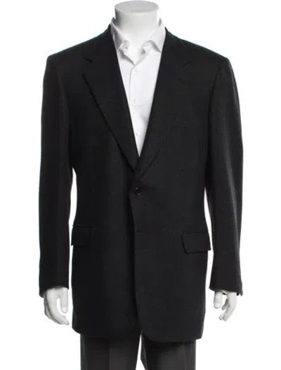 Pre-owned Brioni Wool Tweed Pattern Blazer In Blue