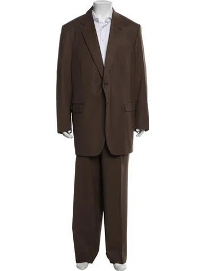 Pre-owned Brioni Wool Two-piece Blazer In Brown