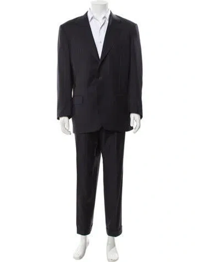 Pre-owned Brioni Wool Two-piece Suit In Blue