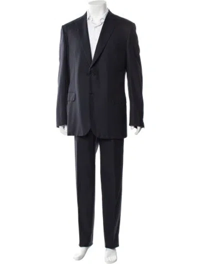 Pre-owned Brioni Wool Two-piece Suit In Blue