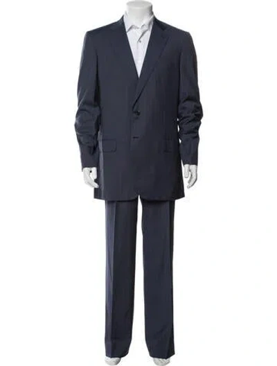 Pre-owned Brioni Wool Two-piece Suit In Blue