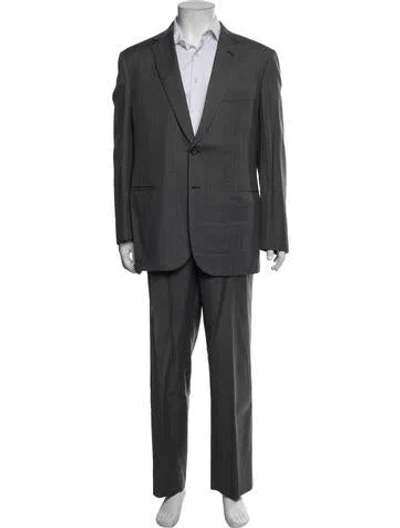 Pre-owned Brioni Wool Two-piece Suit In Gray