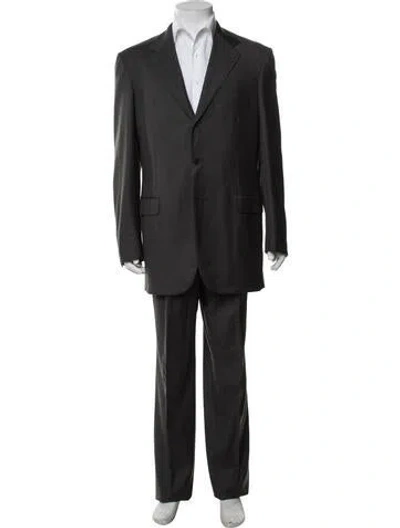 Pre-owned Brioni Wool Two-piece Suit In Grey