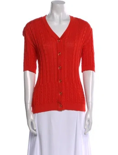 Pre-owned Brioni Wool V-neck Sweater In Orange