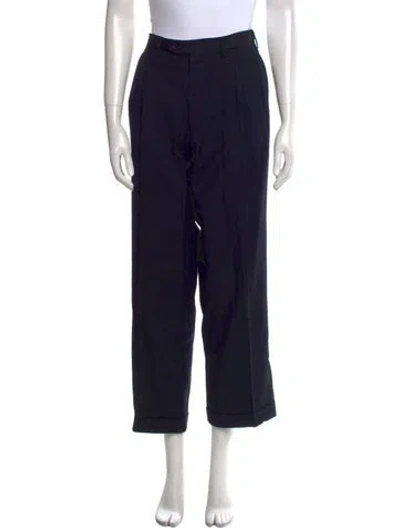 Pre-owned Brioni Wool Wide Leg Pants In Blue