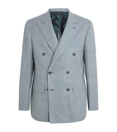 Brioni Wool-silk-linen Soffio Blazer In Blue