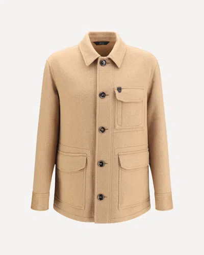 Brioni Long-sleeve Casual Jacket In Neutral